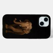 Coque Pour iPhone 15 Coque iPhone 15 Black 4 Luxe, Éléphant indien (Verso (horizontal))