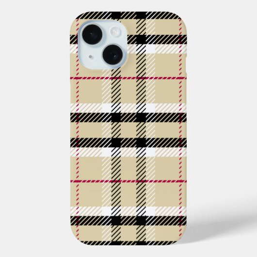 Coque Pour iPhone 15 coque iphone "Classic Plaid Motif" (Verso)