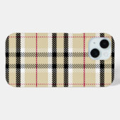 Coque Pour iPhone 15 coque iphone "Classic Plaid Motif" (Verso (horizontal))