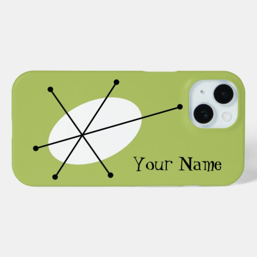 Coque Pour iPhone 15 Coque iphone Dazzle Green 'Your Name' (Verso (horizontal))