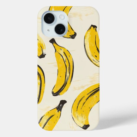 Coque Pour iPhone 15 Coque iphone de banane rétro (Verso)