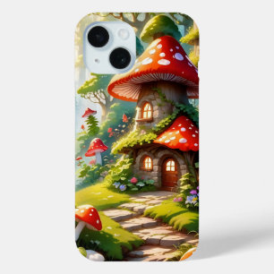 Coque Pour iPhone 15 Coque iphone de la ville de champignons