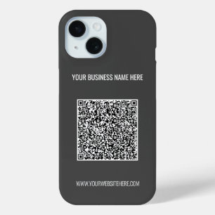 Coque Pour iPhone 15 Coque iphone de texte personnalisé QR Code Scan In