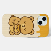 Coque Pour iPhone 15 Coque iphone d'ours au miel (Verso (horizontal))