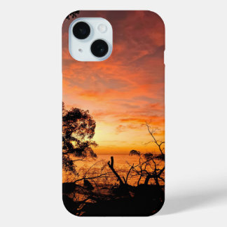 Coque Pour iPhone 15 Coque iphone du coucher de soleil tropical de la m