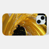 Coque Pour iPhone 15 Coque iphone Golden Splash Dynamics (Verso (horizontal))