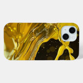 Coque Pour iPhone 15 Coque iphone Golden Splash Dynamics (Verso (horizontal))