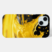 Coque Pour iPhone 15 Coque iphone Golden Splash Dynamics (Verso (horizontal))