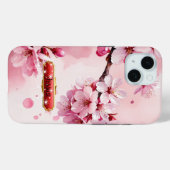 Coque Pour iPhone 15 Coque iPhone / iPad Fleurs de cerisier rose pâle (Verso (horizontal))