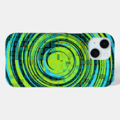 Coque Pour iPhone 15 Coque iphone Mosaic Bleu Vert (Verso (horizontal))
