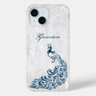 Coque Pour iPhone 15 Coque iphone personnalisé Blue Peacock