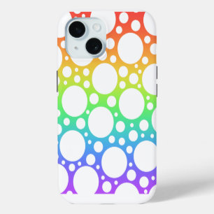 Coque Pour iPhone 15 Coque iphone pointillé Rainbow Polka