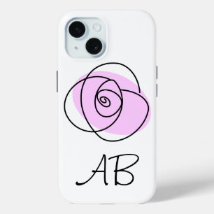 Coque Pour iPhone 15 coque iphone rose Lilac 'Monogram'