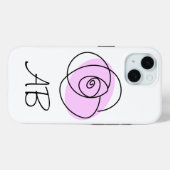 Coque Pour iPhone 15 coque iphone rose Lilac 'Monogram' (Verso (horizontal))