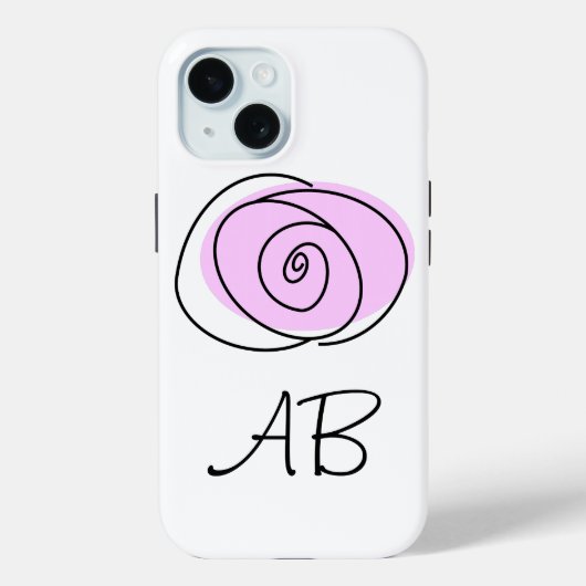 Coque Pour iPhone 15 coque iphone rose Lilac 'Monogram' (Verso)