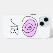 Coque Pour iPhone 15 coque iphone rose Lilac 'Monogram' (Verso (horizontal))