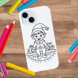 Coque Pour iPhone 15 Couleur de votre propre iPhone Elf de Noël / coque