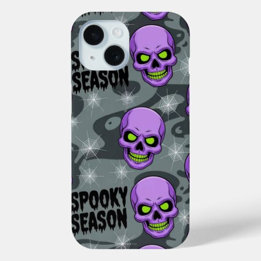 Coque Pour iPhone 15 Crâne squelette éffrayant Halloween iPhone / coque (Verso)