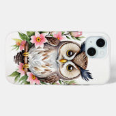 Coque Pour iPhone 15 Cute Brown Owl iPhone / coque ipad (Verso (horizontal))