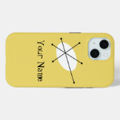 Coque Pour iPhone 15 Dazzle Jaune 'Nom' coque iphone vertical (Verso (horizontal))