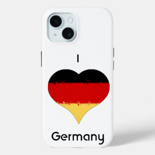 Coque Pour iPhone 15 Drapeau allemand I Heart Allemagne