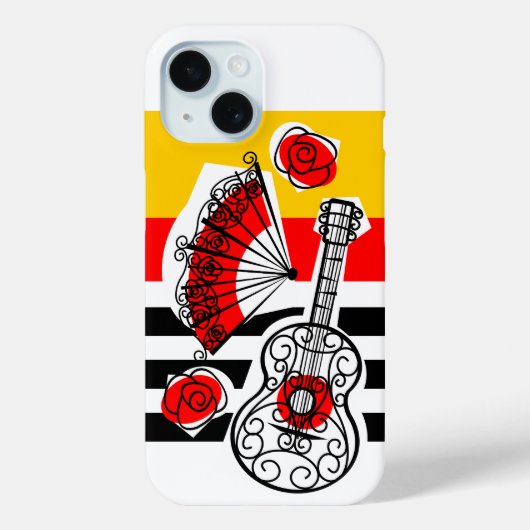 Coque Pour iPhone 15 Espagnol Souvenirs Classique coque iphone en bande (Verso)