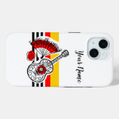 Coque Pour iPhone 15 Espagnol Souvenirs Stripe Nom coque iphone (Verso (horizontal))