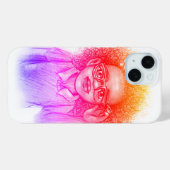 Coque Pour iPhone 15 Fille avec lunettes, coque iphone (Verso (horizontal))