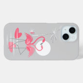 Coque Pour iPhone 15 Flamant rose Love coque iphone (Verso (horizontal))