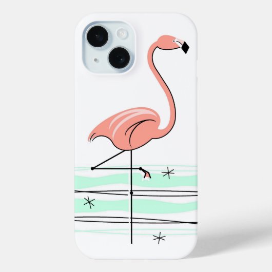 Coque Pour iPhone 15 Flamant rose Ocean coque iphone (Verso)