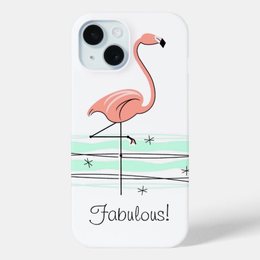 Coque Pour iPhone 15 Flamant rose Océan "Fabuleux !" coque iphone (Verso)