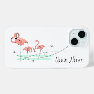 Coque Pour iPhone 15 Flamant rose Ocean Trio "Nom" coque iphone