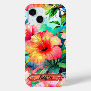 Coque Pour iPhone 15 Fleurs tropicales Vibrant Verts iPhone / coque ipa