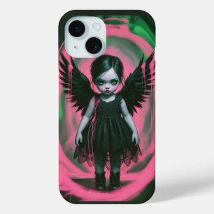 Coque Pour iPhone 15 Gothic Wing Girl Halloween Art iPhone / coque ipad