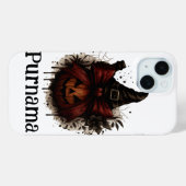 Coque Pour iPhone 15 Halloween Citrouille de chat coque iphone - Witchy (Verso (horizontal))