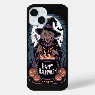 Coque Pour iPhone 15 Happy Halloween Witch Citrouille iPhone / coque ip