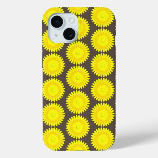 Coque Pour iPhone 15 impression gris et jaune, coque iphone Coque-mat (Verso)