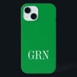 Coque Pour iPhone 15 Imprimez un coque iPhone 15 personnalisé dans votr<br><div class="desc">Imprimez un coque iPhone 15 personnalisé dans votre couleur préférée. Personnalisez avec vos propres initiales de nom ou monogramme personnalisé. Exemple vert et blanc. Disponible également pour les anciens modèles de smartphone. Modifiez votre combinaison de couleurs préférée. Accessoires de téléphone cool pour hommes et femmes.</div>