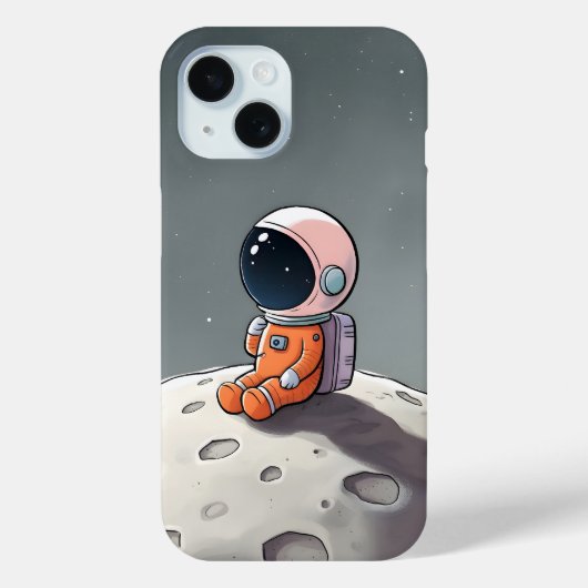Coque Pour iPhone 15 iPhone 15 coque - Astronaut assis sur la lune (Verso)