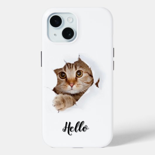 Coque Pour iPhone 15 IPhone 15 coque avec chaton mignon (Verso)