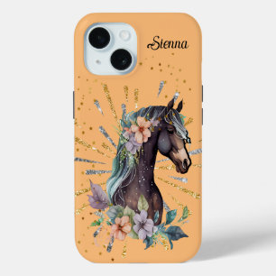 Coque Pour iPhone 15 iPhone 15 Coque avec Cheval & Fleurs