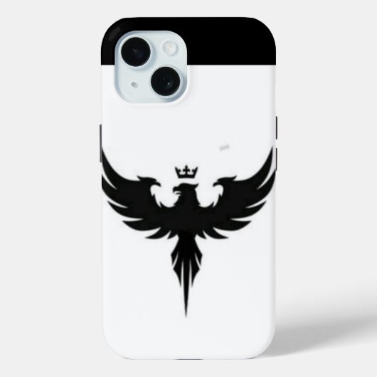 Coque Pour iPhone 15 "iPhone 15 White & Eagle Design Coque - Bold et El (Verso)