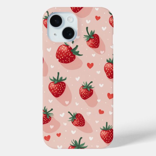 Coque Pour iPhone 15 iPhone fraise 15 coque (Verso)