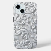 Coque Pour iPhone 15 Iphone White Flourish / coque ipad (Verso)