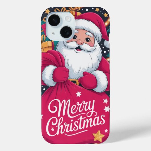 Coque Pour iPhone 15 Joyeux Noël Santa Clause iPhone / coque ipad (Verso)