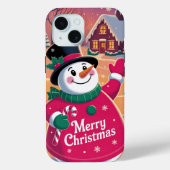 Coque Pour iPhone 15 Joyeux Noël Snowman iPhone / coque ipad (Verso)