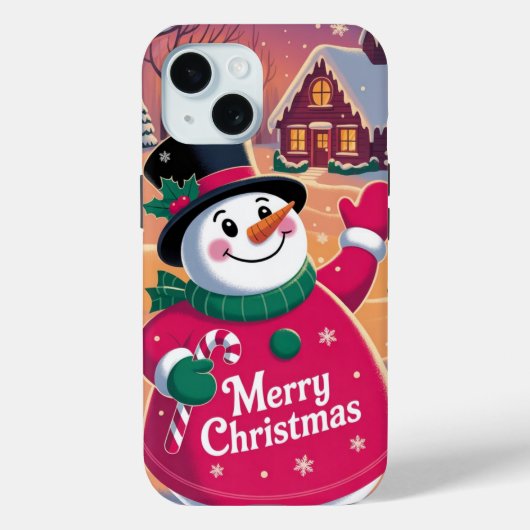 Coque Pour iPhone 15 Joyeux Noël Snowman iPhone / coque ipad (Verso)