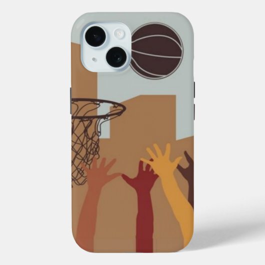 Coque Pour iPhone 15 Jump Ball Basketball - iPhone 15 Coque (Verso)