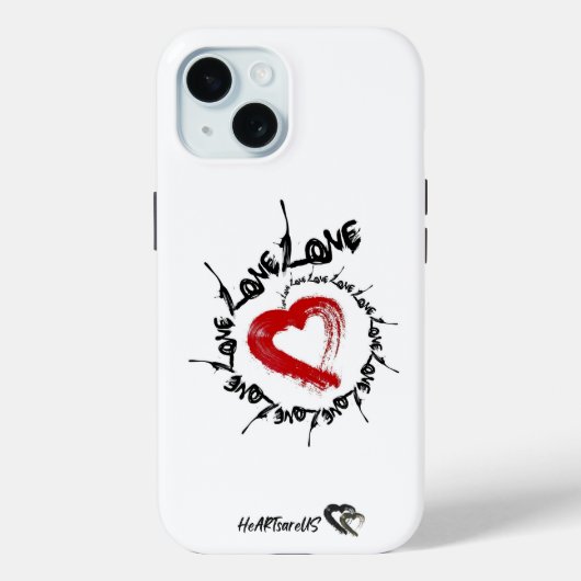 Coque Pour iPhone 15 Love Hearts iPhone 15 Coque (Verso)
