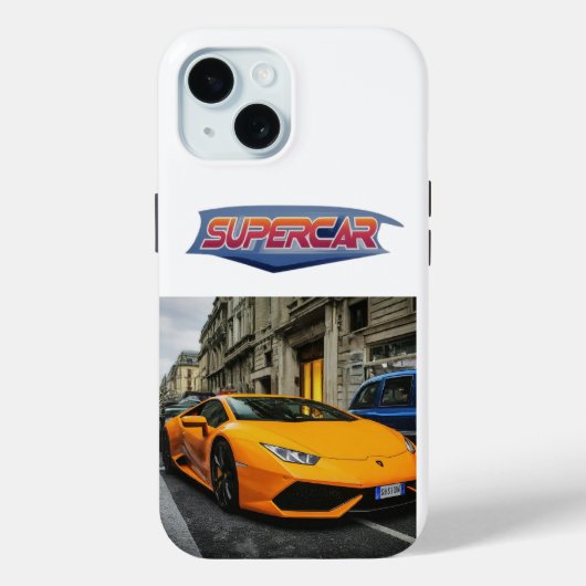 Coque Pour iPhone 15 Magnifique Supercar iPhone 15 Coque Design. (Verso)